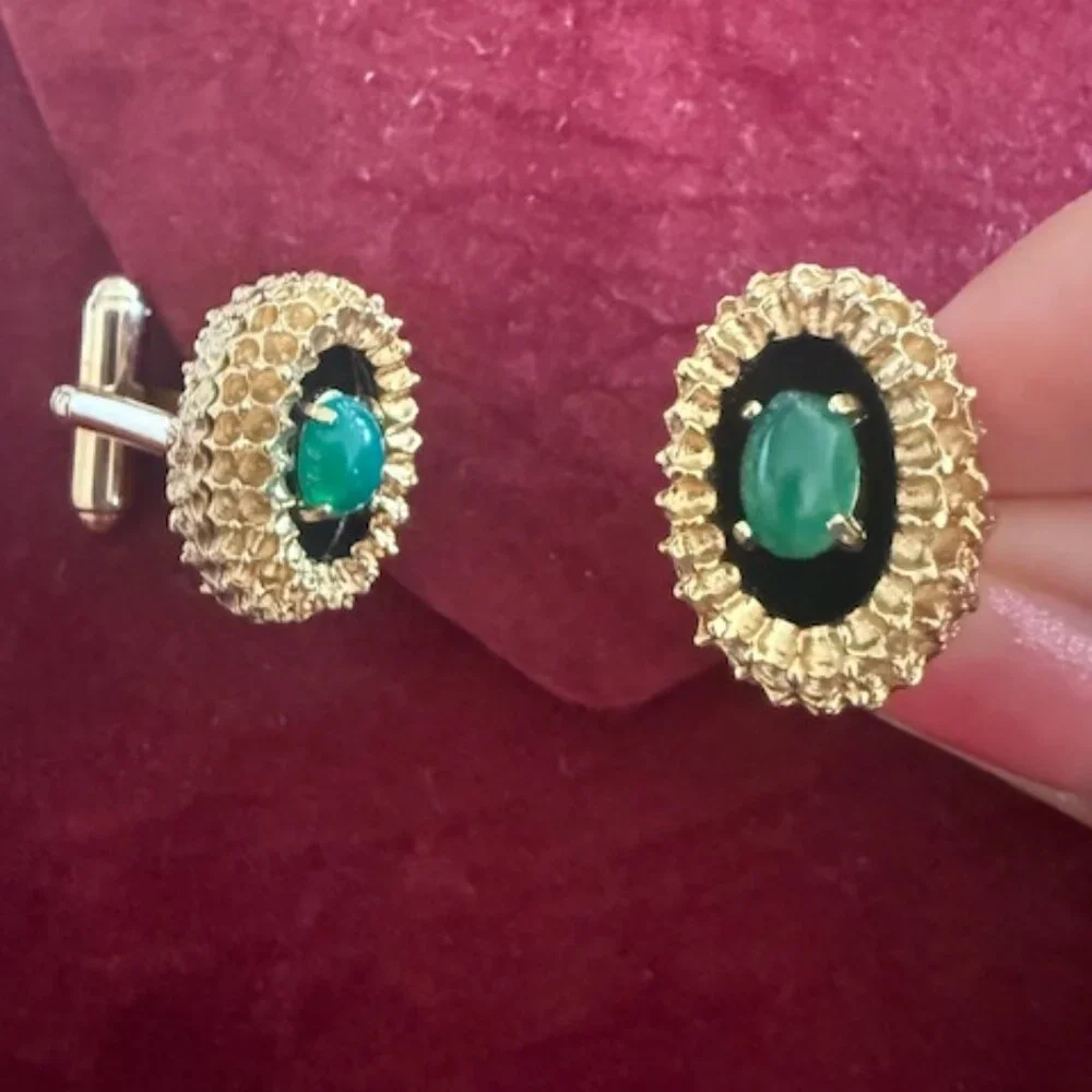 anson green and gold cufflinks